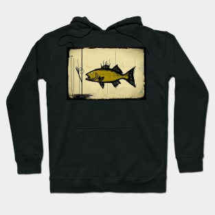 Green Largemouth Bass in Abstract Style Painting Hoodie